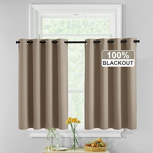 Miniatura 87 de RYB HOME Juego de 2 paneles de cortinas opacas grises de 63 pulgadas de largo, cortinas sólidas resistentes para oscurecer la habitación