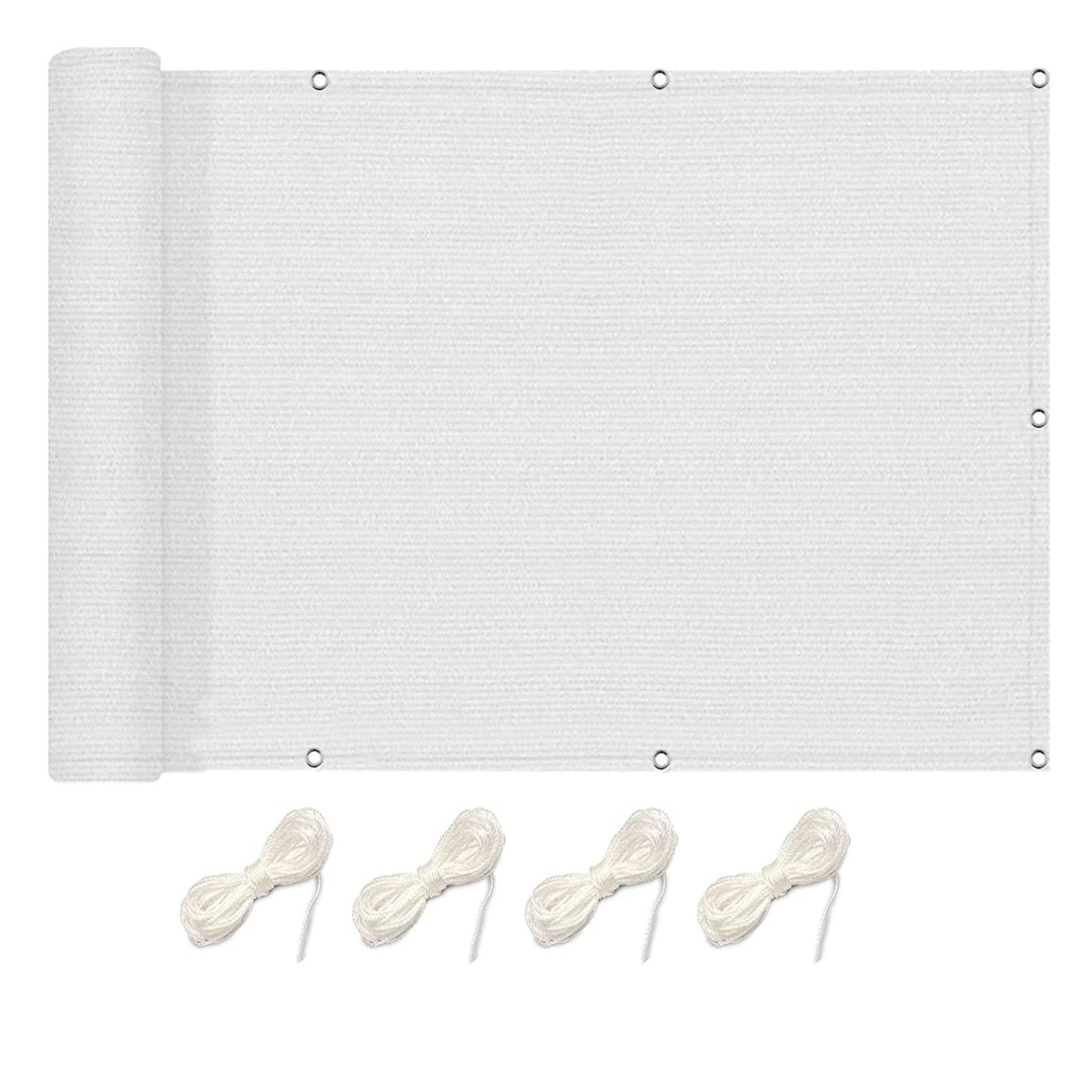 Toile d'ombrage anti 95% UV et vent : protection solaire blanche 1.5x7 m pour extérieur
