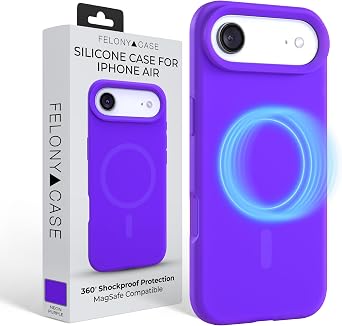 FELONY CASE for iPhone Air - Vibrant Purple Silicone MagSafe Case Slim Lightweight Protective Cover with Soft Touch Finish, Anti-Slip Grip, Shock-Resistant for Apple iPhone Air