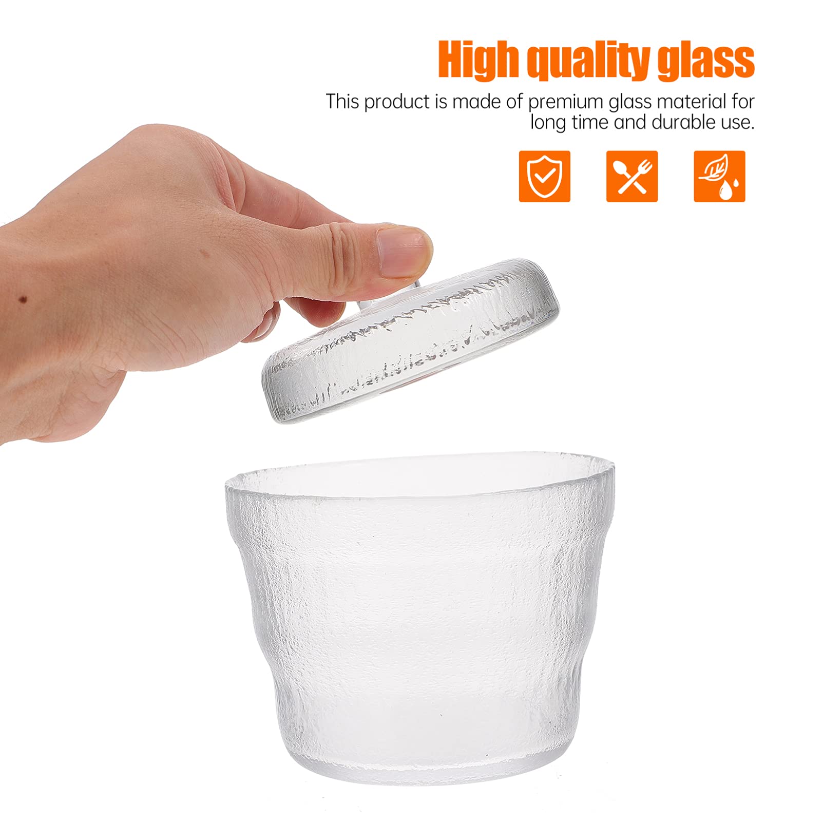 BESTonZON Kleiner Luftdichter Glas Aufbewahrungsbehälter Weiß mit Frosted Oberfläche Vielseitiger Gurkenhalter und Praktischer Vorratsbehälter für Küche