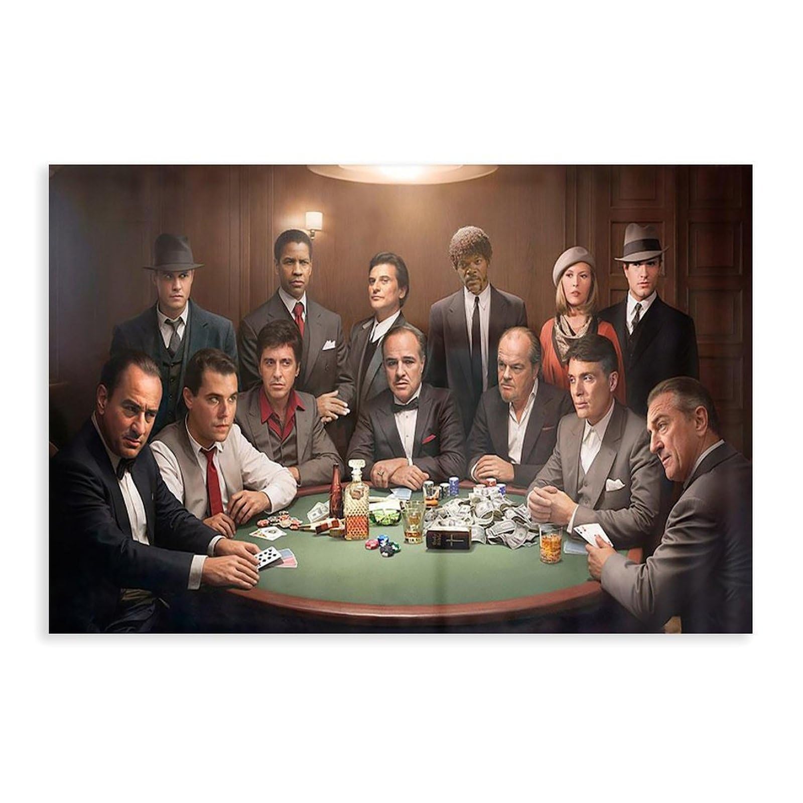 Oquajk Gangster Dark Art Poster Canvas Poster Bedroom Decor Landscape Office Room Decor Gift 12X18inch(30X45cm)