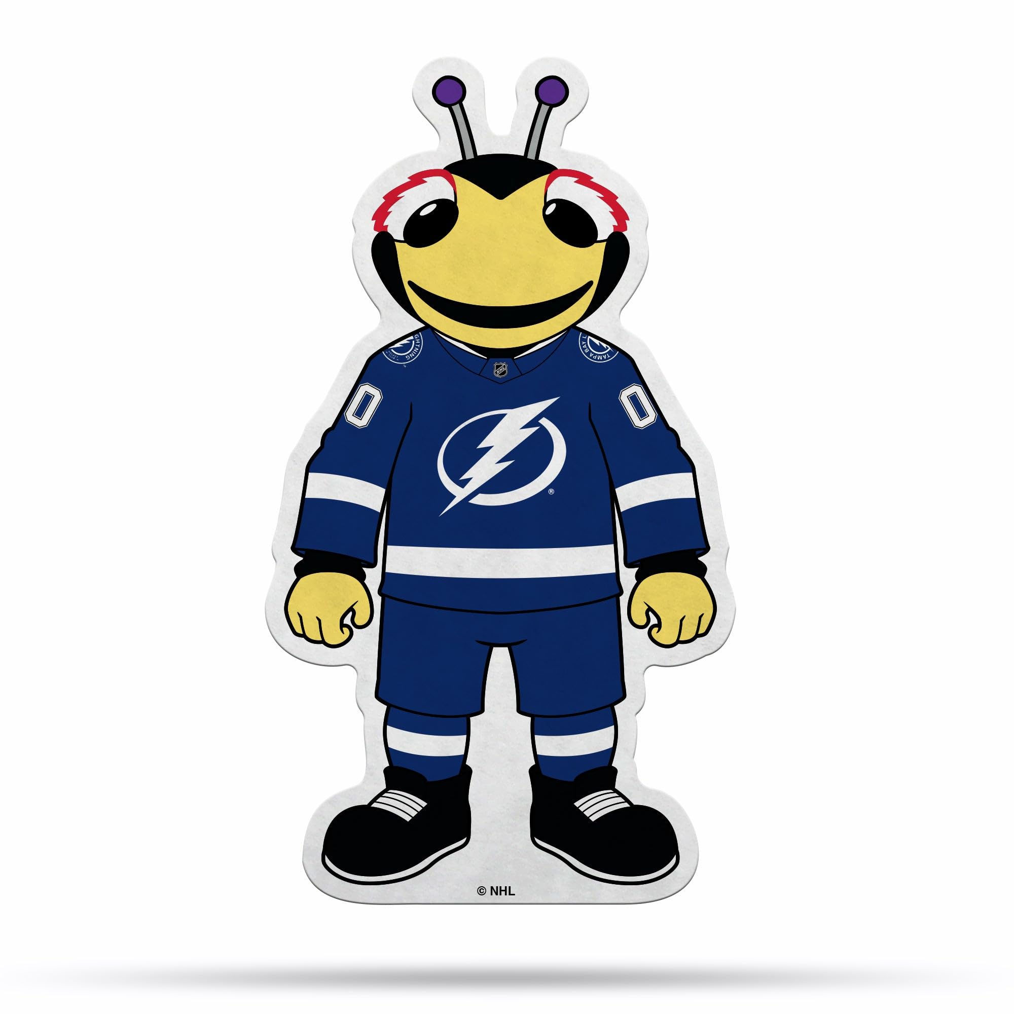 Rico Industries NHL Tampa Bay Lightning maskotka kształt cięty proporczyk - wystrój domu i salonu - miękki filc EZ do powieszenia
