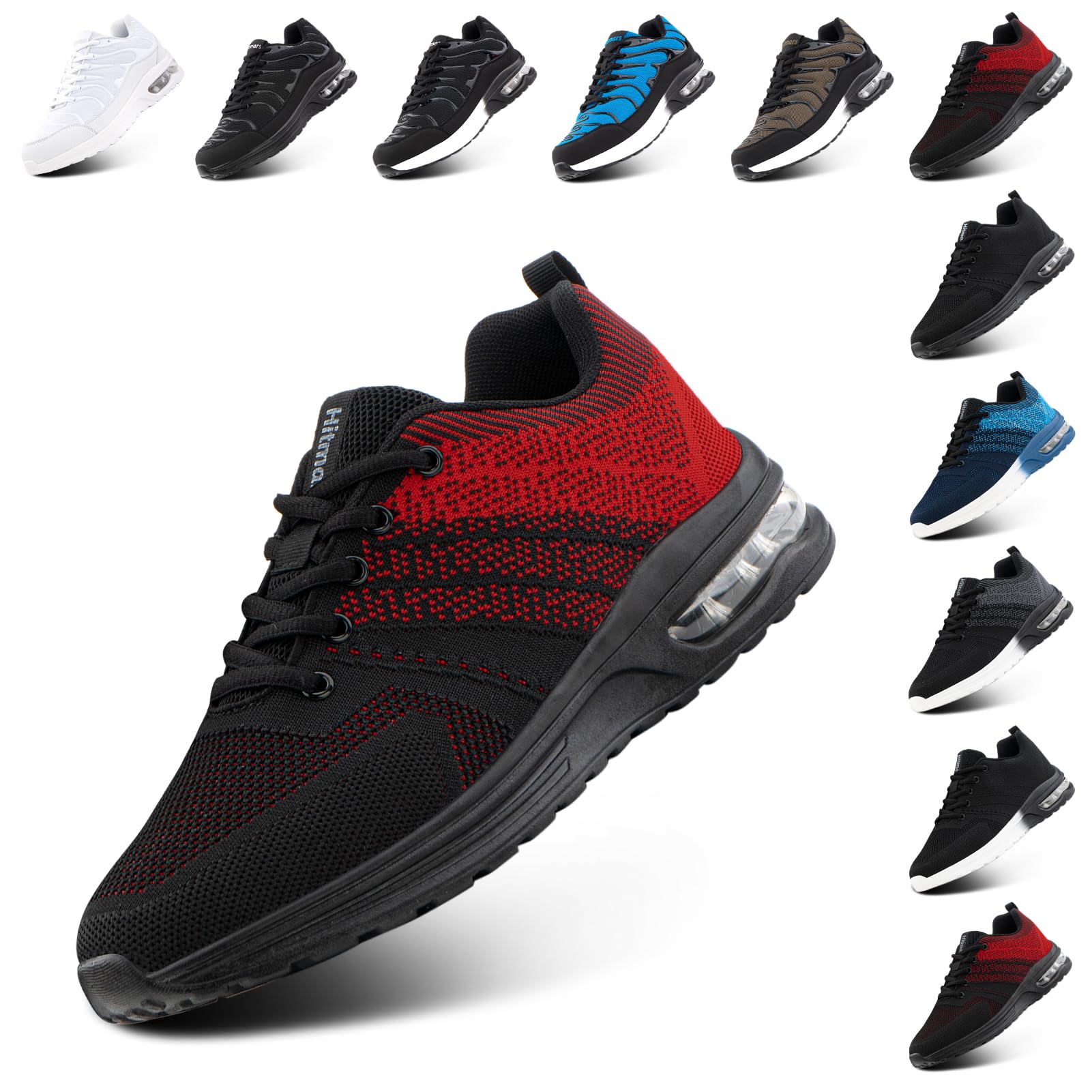 NEOKER Scarpe Running Uomo Donna Scarpe da Corsa Sneakers Scarpe Ginnastica Scarpe Trail Running Scarpe Sportive Platform Outdoor Nero Blu 36-48 EU