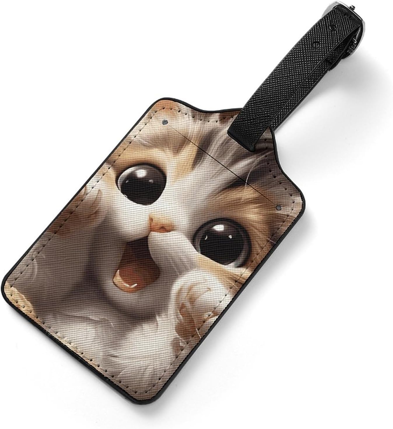 Cute Calico Cat Luggage Name Tag with Privacy Protection