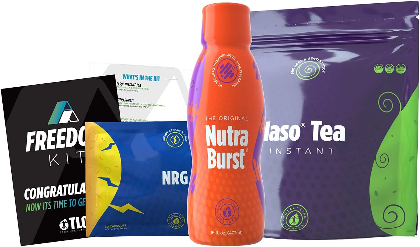 TLC Total Life Changes Freedom Kit - NutraBurst Liquid Multivitamin - 32 Servings | 1 Month Supply of NRG Dietary Supplement | 1 Month Supply of