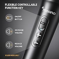 Vista 3 de Maono USB/XLR Micrófono dinámico de podcast, kit de micrófono de estudio con control de volumen, montaje de choque, filtro pop, ideal para grabación