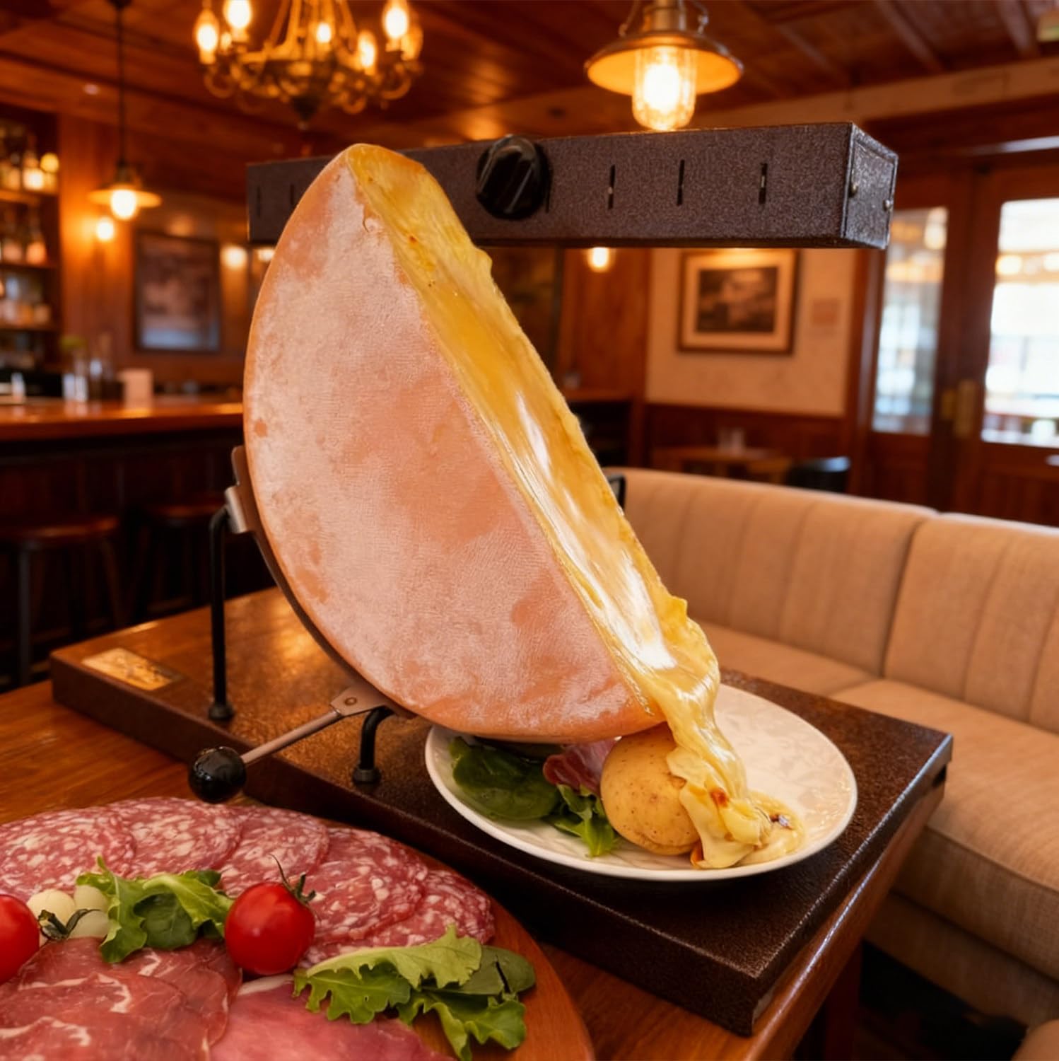 Urządzenie Do Topienia Sera Raclette, Komercyjny Elektryczny Raclette, Szybkie Nagrzewanie 650 W, Regulowany Kąt Nagrzewania Do Połowy Krążka Sera