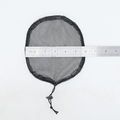 Miniatura 8 de BTWTRY 3 piezas de red de cola de caballo de tejido negro con cordón elástico base elástica para hacer pelucas de cola de caballo afro para mujeres