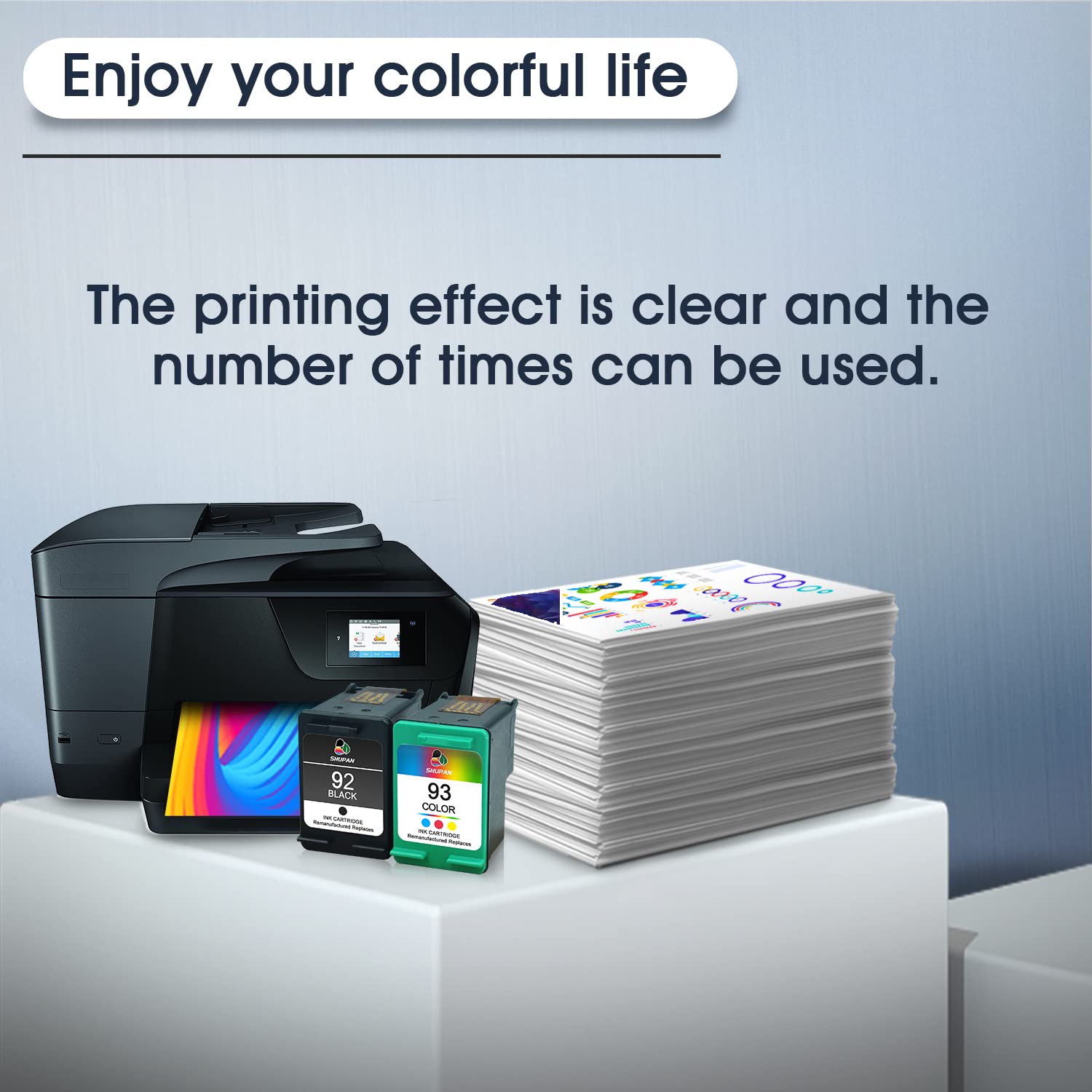 4-Pack Remanufactured Ink Cartridges - Compatible With HP 92 Black & HP 93 Color For Photosmart Printers