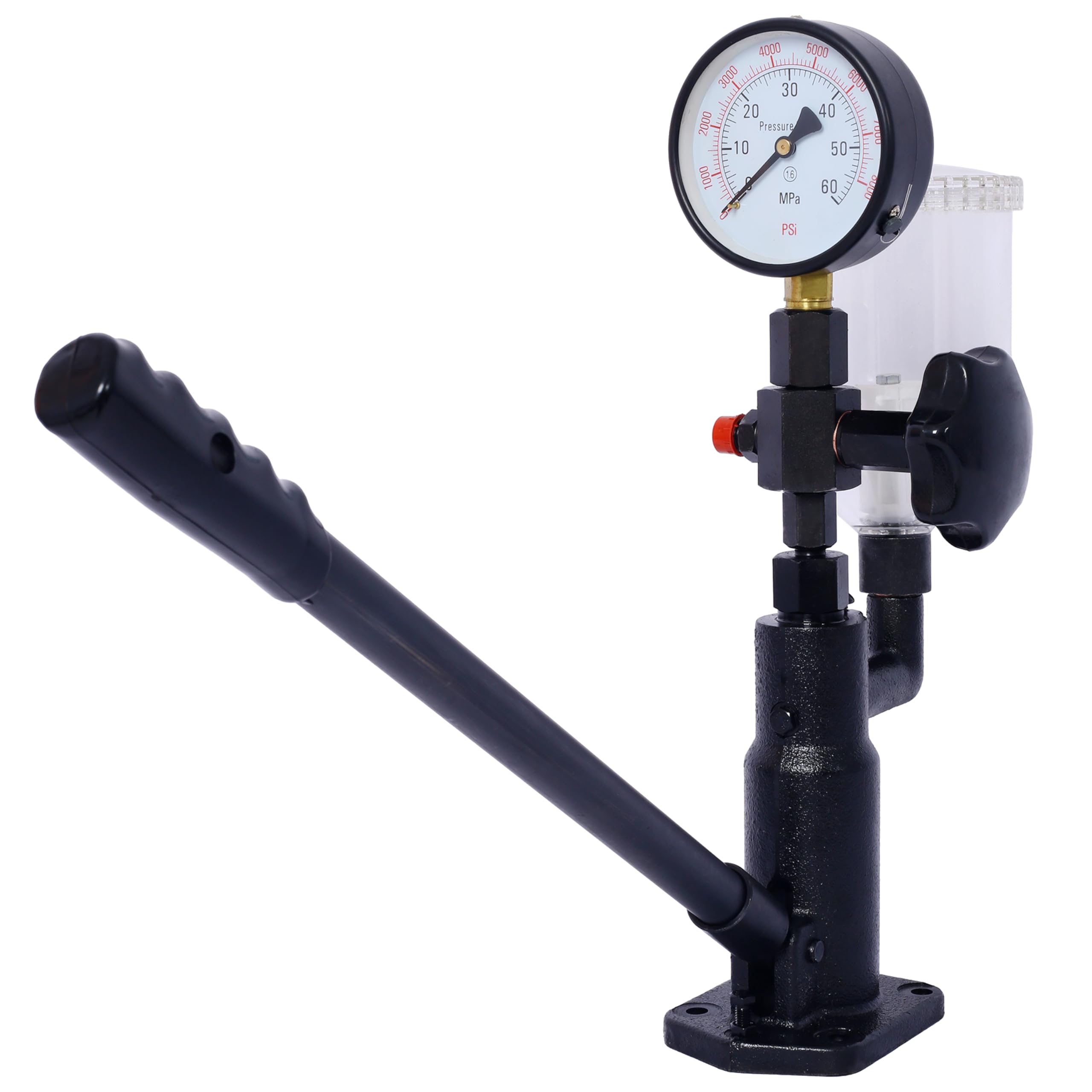 600Bar 8000PSI Diesel Fuel Injector Tester Diesel Injector Nozzle Tester with Dual Scale Gauge to Adjust Injector Nozzle Pressure and Testing Diesel Injector with Adjustable Hand Wheel