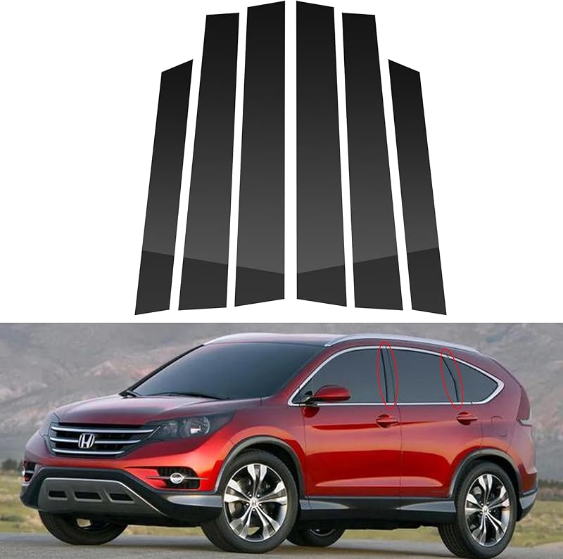 Molduras de Coluna das Janelas das Portas BASIKER para Honda CR-V 2007 a 2011 – 6 unidades