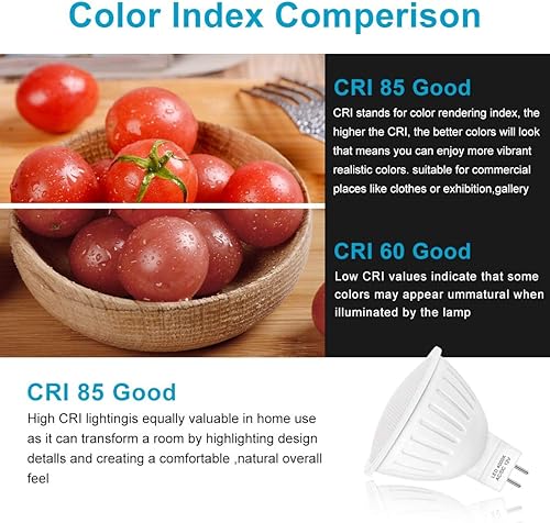 Miniatura 4 de Luces LED Mr16, 12 voltios Gu5.3 bombillas de foco de interior bi-pin para interiores, 5 W LED equivalente a 50 vatios, blanco natural 4000 K,