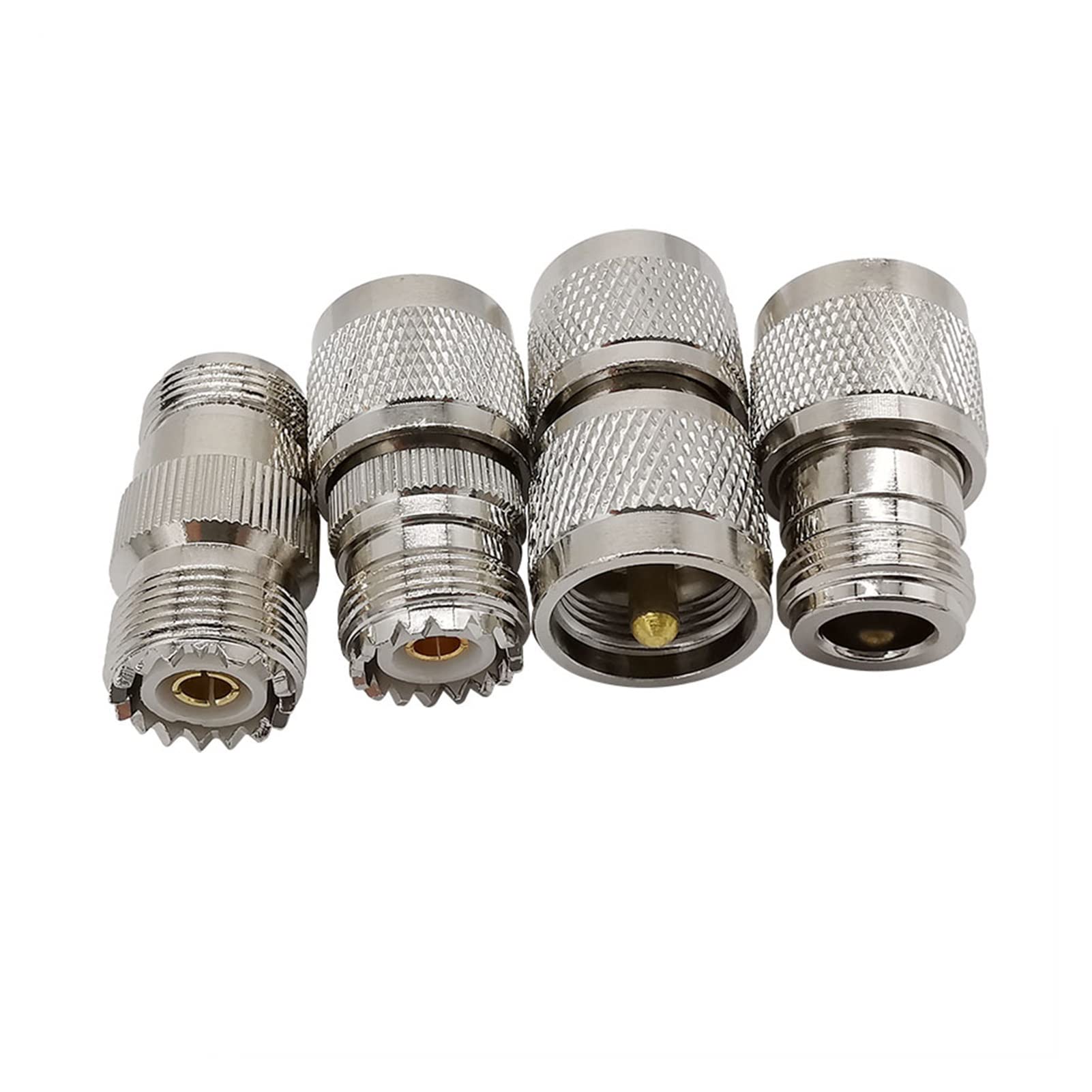 Demasiado 4pcs / lot métal UHF so239 pl259 Féminin mâle à n mâle fiche fiche Jack Droite RF Kit de connecteur Adaptateur coaxial coaxial