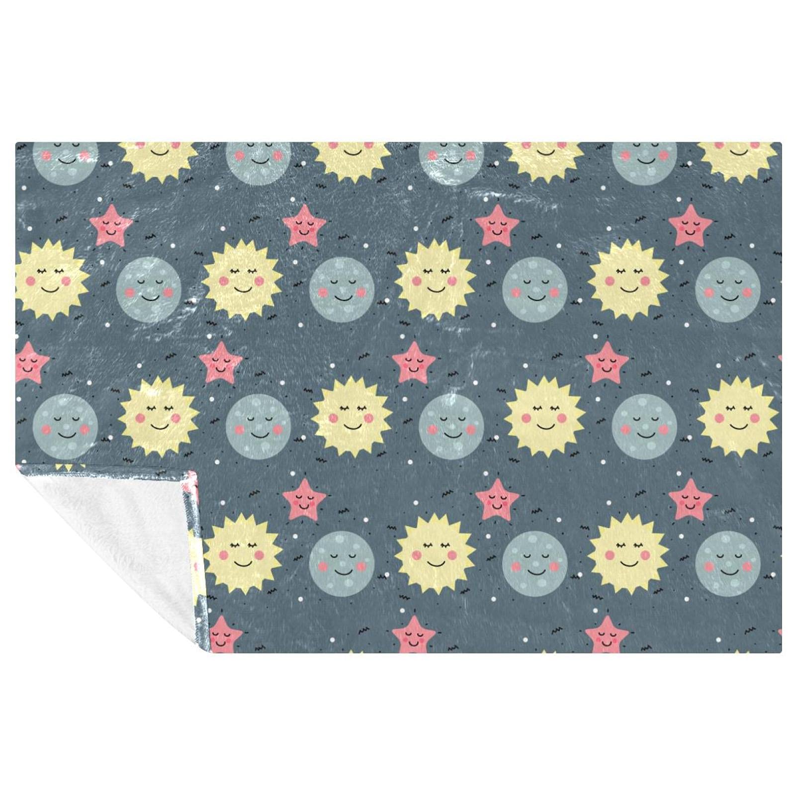 Couverture chaude lit et canapé motif céleste aux finitions soignées
