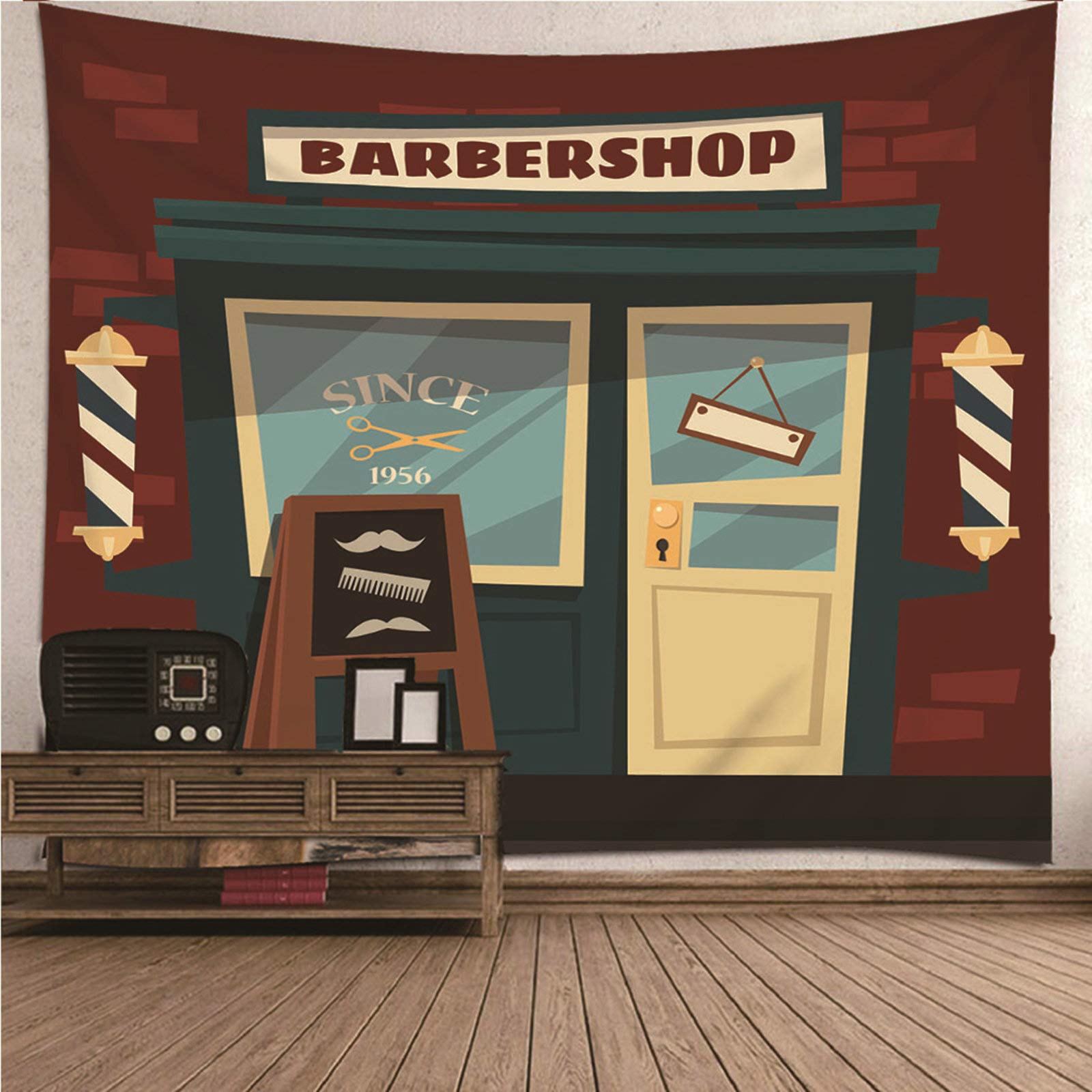 Tapiz de pared de barbería para cubrir muros vacíos con diseño 3D lavable en color marrón
