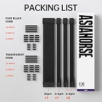 Vista 2 de AsiaHorse Extensión de cable PSU de 18 AWG con funda personalizada Mod GPU PC Audio Video Fuente de alimentación Cables trenzados suaves con kit