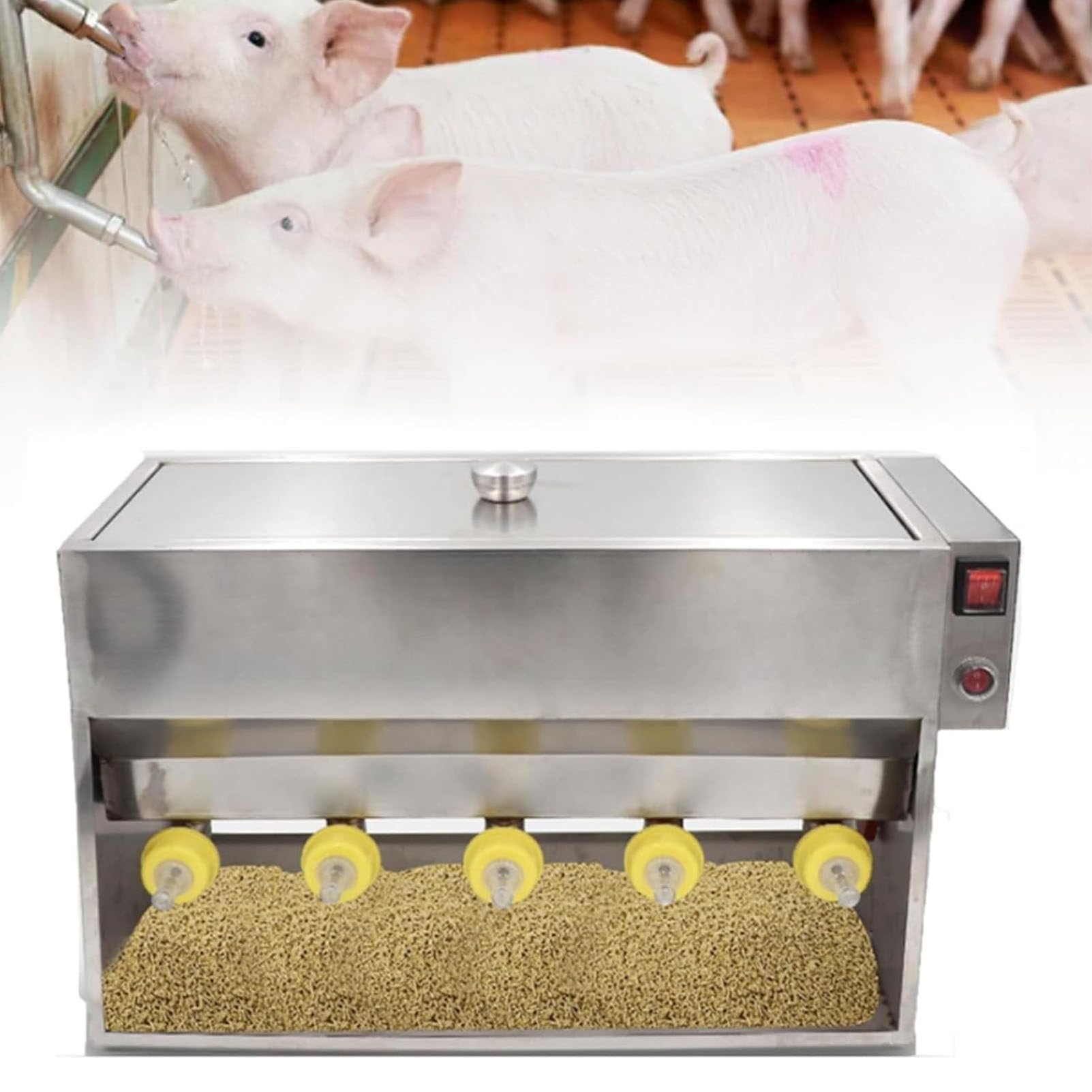 YXYLJOZ Automatic Milk Feeder for Piglets, 20L with 14 Silica Gel Nipples, Constant Temperature Livestock Milk Dispenser for Farms & Ranches (15L)