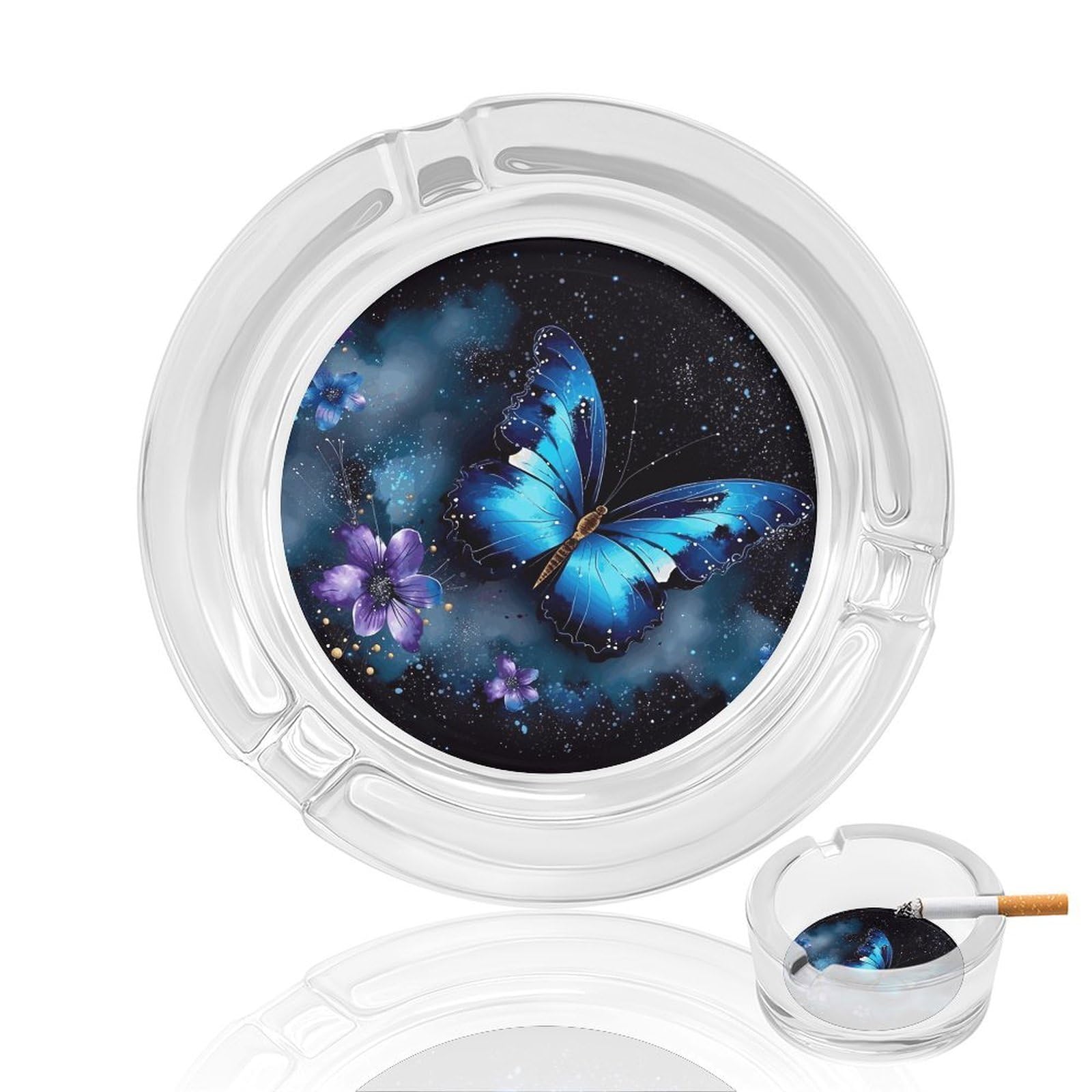 Cendrier en verre galaxie de haute qualité pour intérieur chic