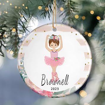 Personalized Ballerina Dance Ornament, Girl Christmas Ballet Gift, Xmas Gift for Dancer