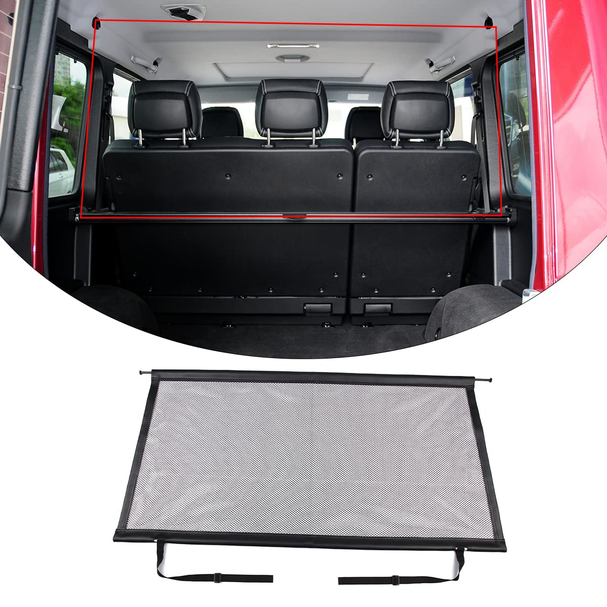 Barrera de red para perro compatible con Benz Clase G W463 2004-2018, protector de red de seguridad para perros y mascotas, protector de malla ajustable para maletero de coche, redes divisoras