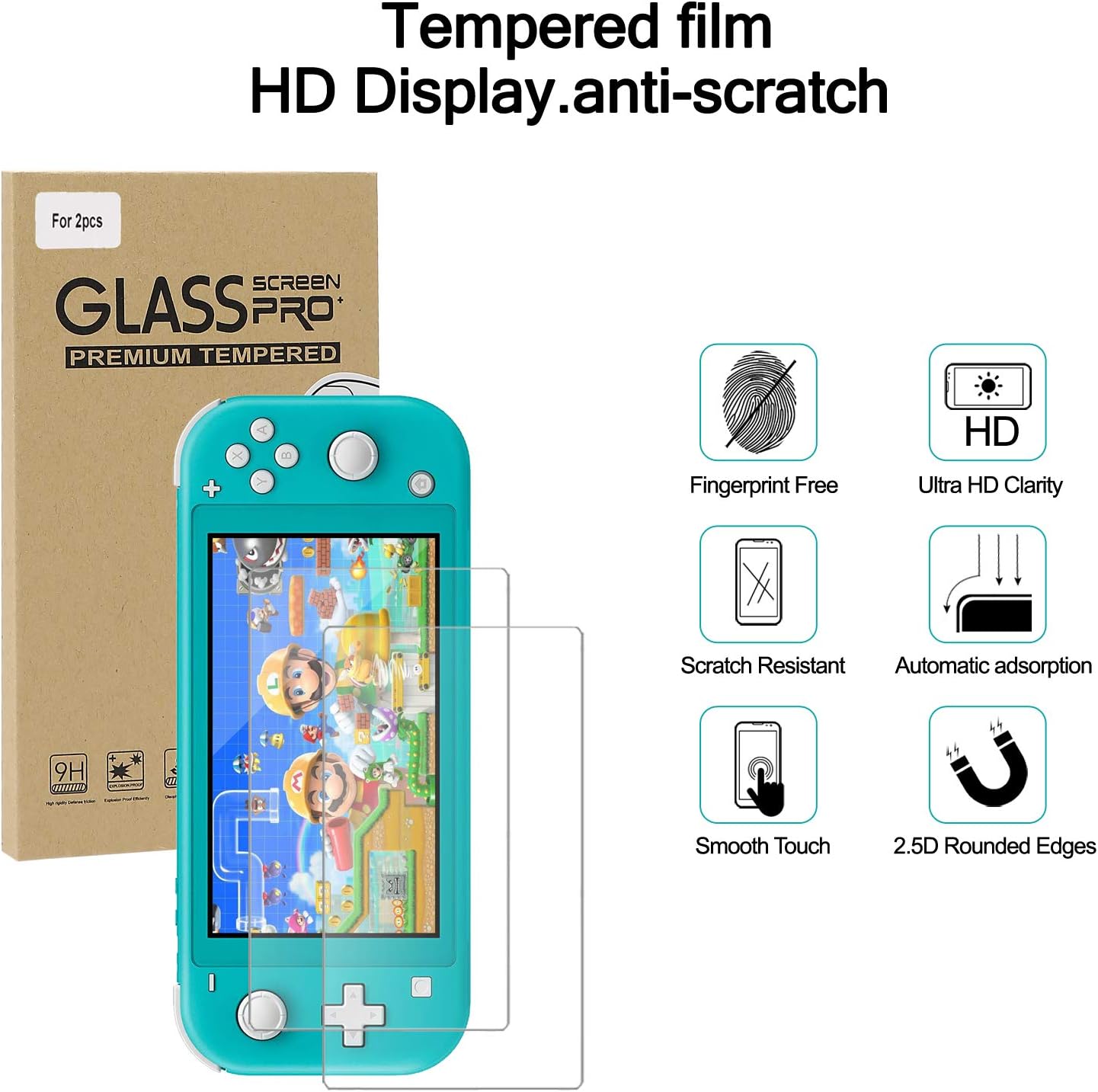 Switch Lite Accessories Bundle, Kit with Carrying Case,TPU Case Cover with 2-Pack Screen Protector,USB Cable, 4 Thumb Grip Caps for Nintendo Switch Lite (Switch Lite Accessorise Turquoise)