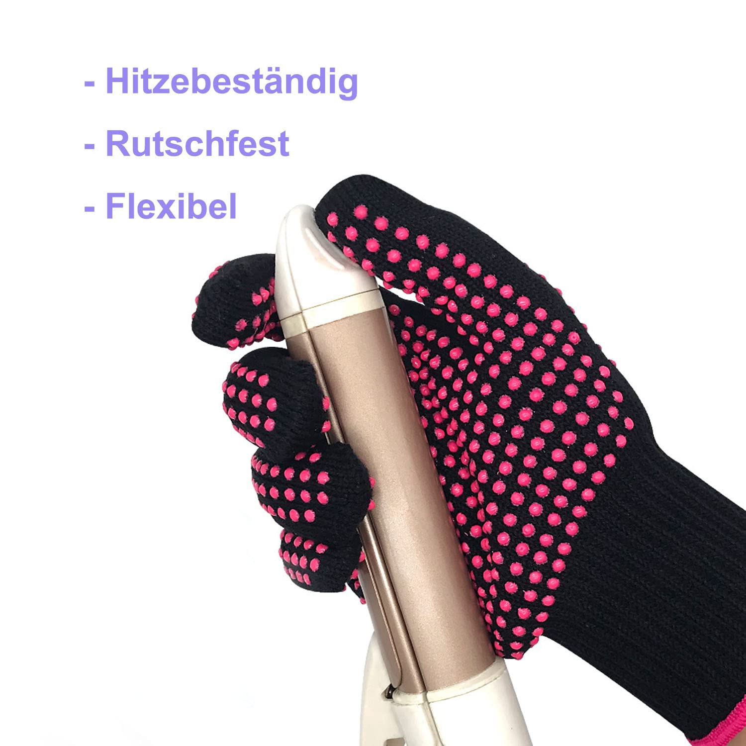 Lessmon Gants professionnels résistants à la chaleur pour coiffer les cheveux pour boucler, lisser et fer à friser