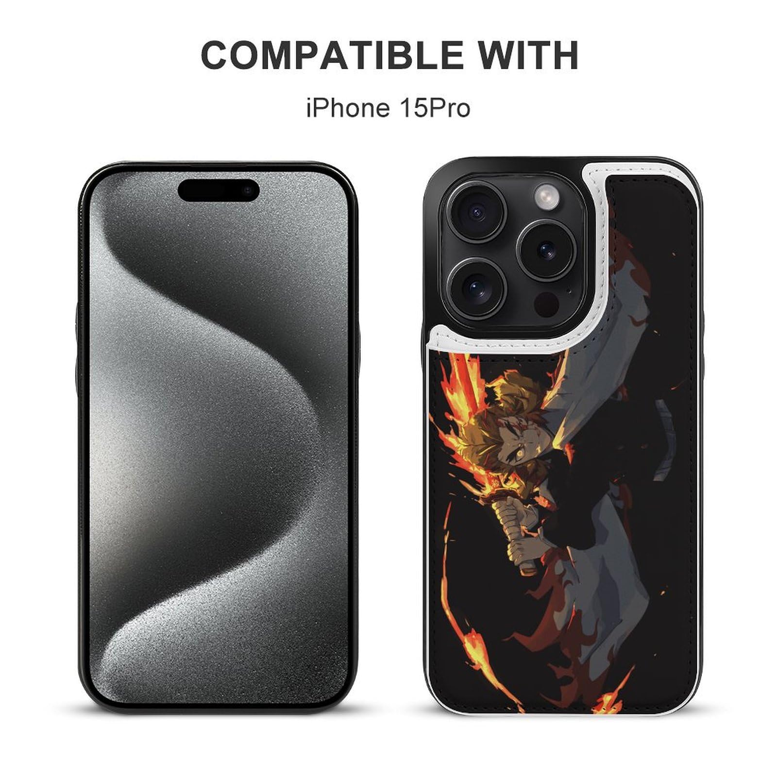 Amazon.co.jp: iPhone15 Pro ケース 手帳型 鬼滅の刃 炎柱 煉獄杏寿郎