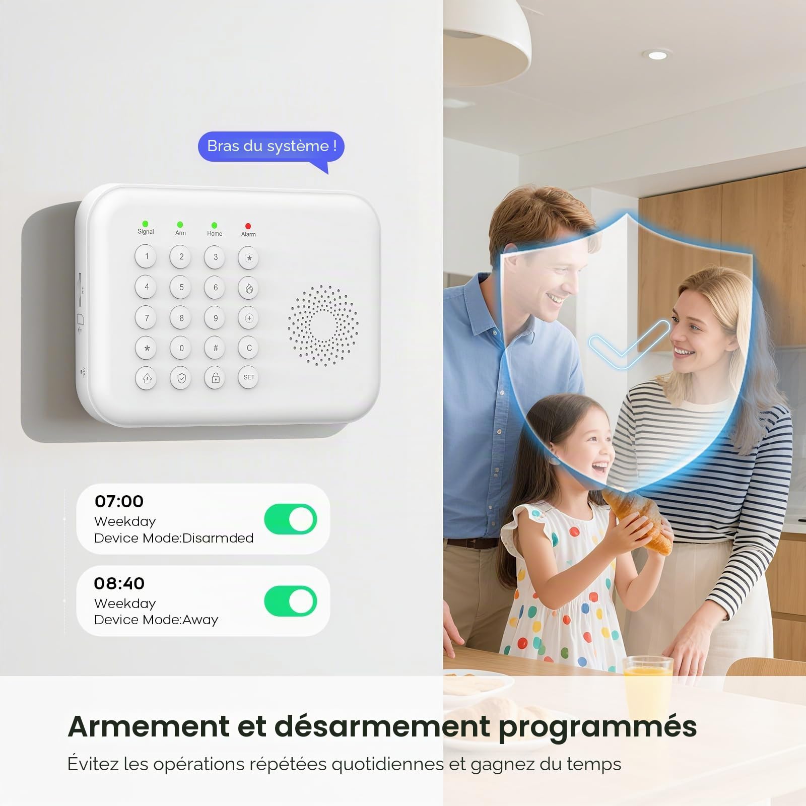 4G + WiFi Alarme Maison sans Fil Intelligent, 13 Pièces, Systèmes Sécurité pour la Maison avec APP, Capteurs de Fenêtre et de Porte, Détecteur de Mouvement, Télécommande, Compatible avec Alexa