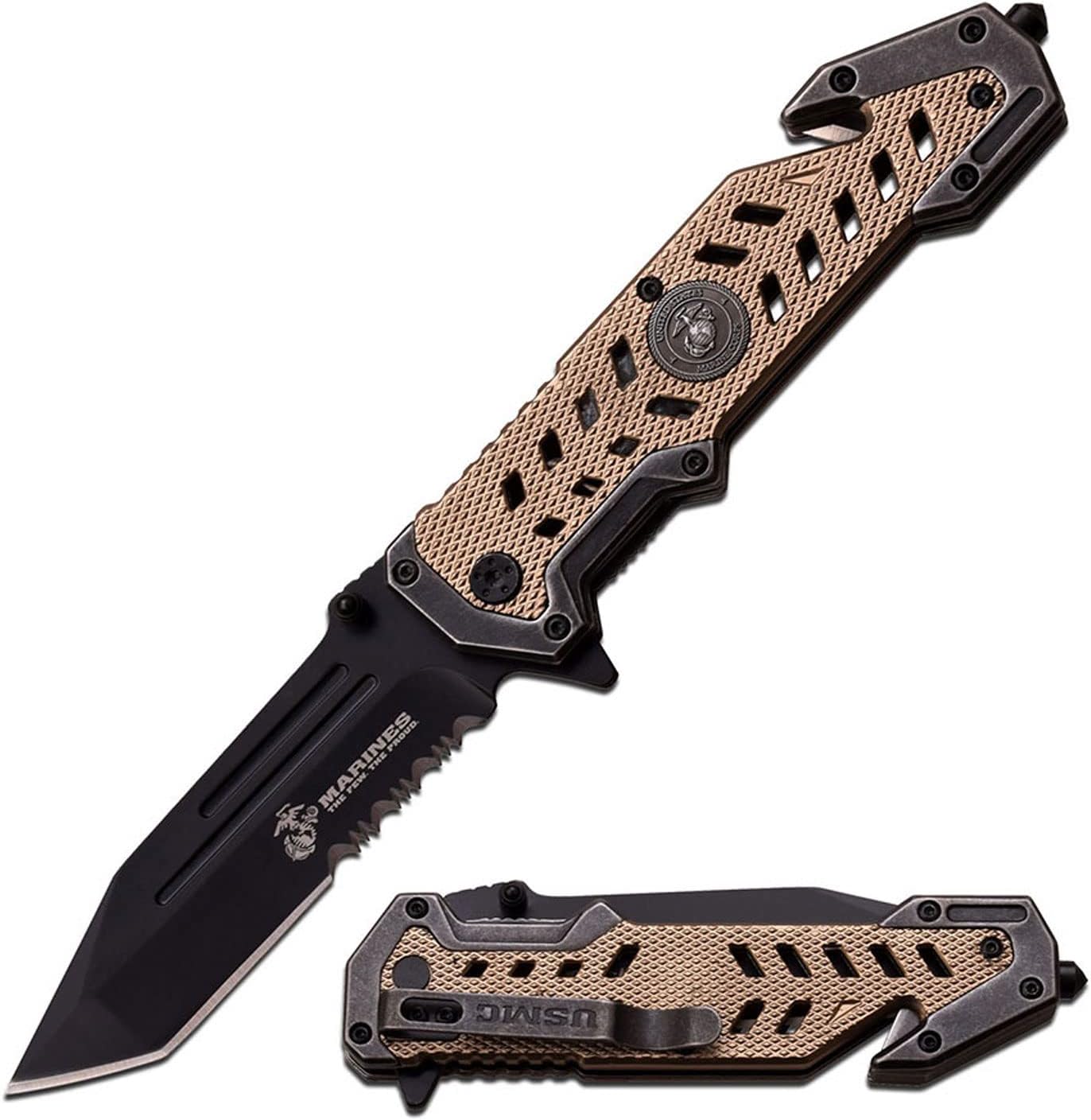 U.S. Marines by Mtech USA M-A1052 Series Spring Assist Folding Knife, 5-Inch Closed
