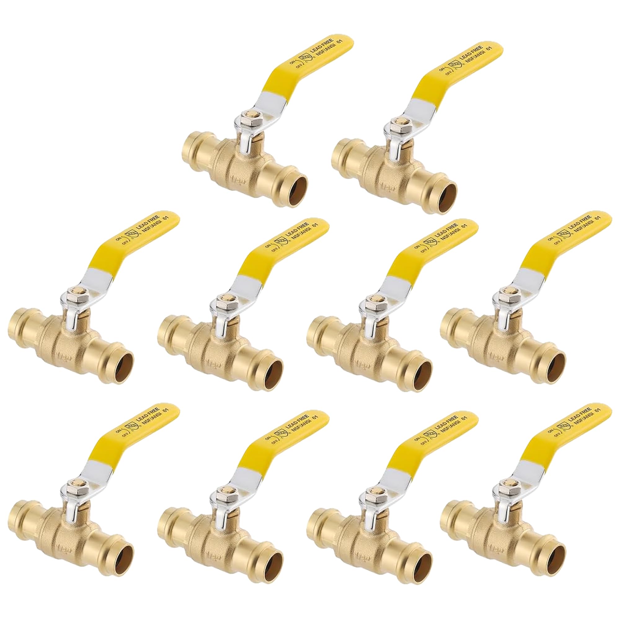 View 1 of 1/2" Press Ball Valve with EPDM O-ring,Shut Off Stop Ball Valve?CUPC 10pcs