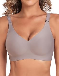 Silky Bras for Women No Underwire V Neck Bralettes for...