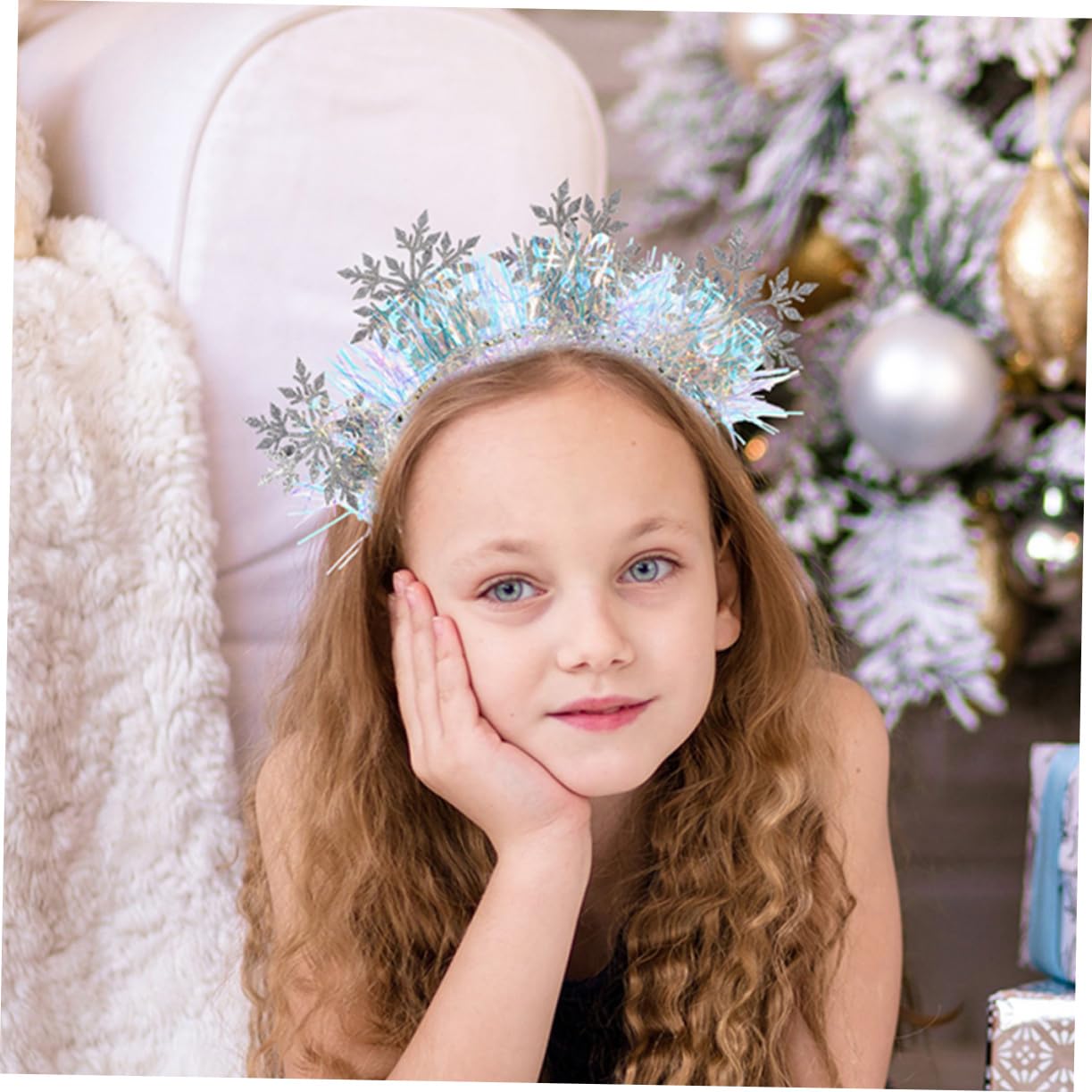 Beaupretty 3pezzi Fascia per Capelli Fiocchi di Fascia per Capelli Glitter per Feste di Natale Natalizi per Ragazza