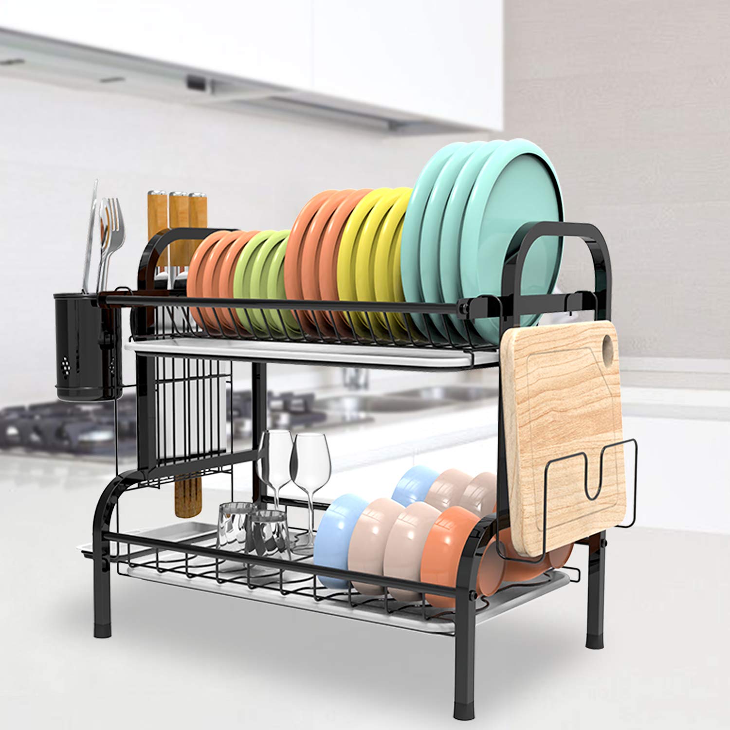 Shop Again 2 Tier Dish Rack Double Decker Dish Drying Rack with