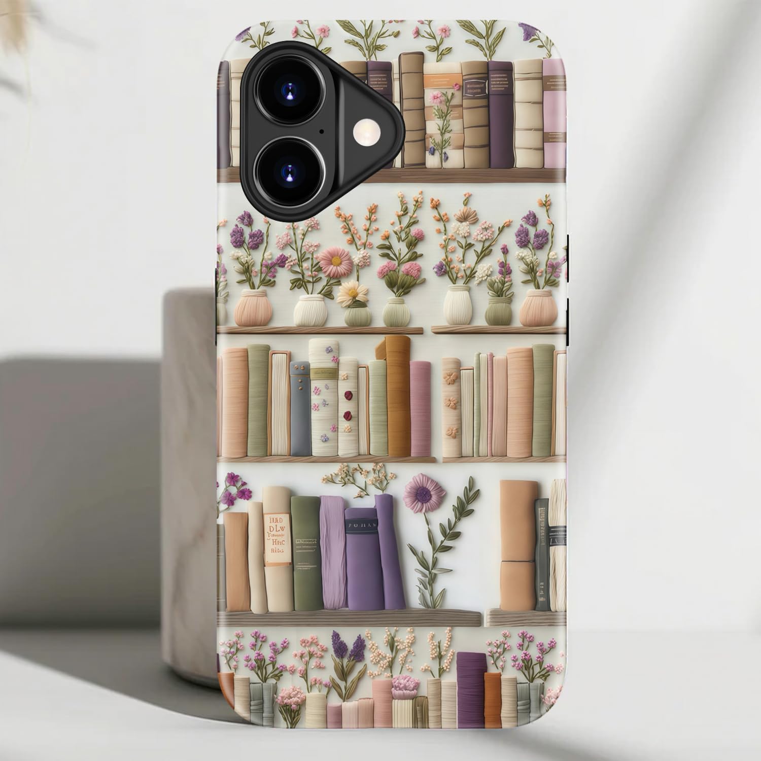 DEENAKIN for iPhone 17 Case Cute,Aesthetic Vintage Floral - Book Shelf,Compatible with Magsafe,Trendy Wildflower Unique Cool Retro Western Slim Silicone Phone Cover for Women Girls - Image 7