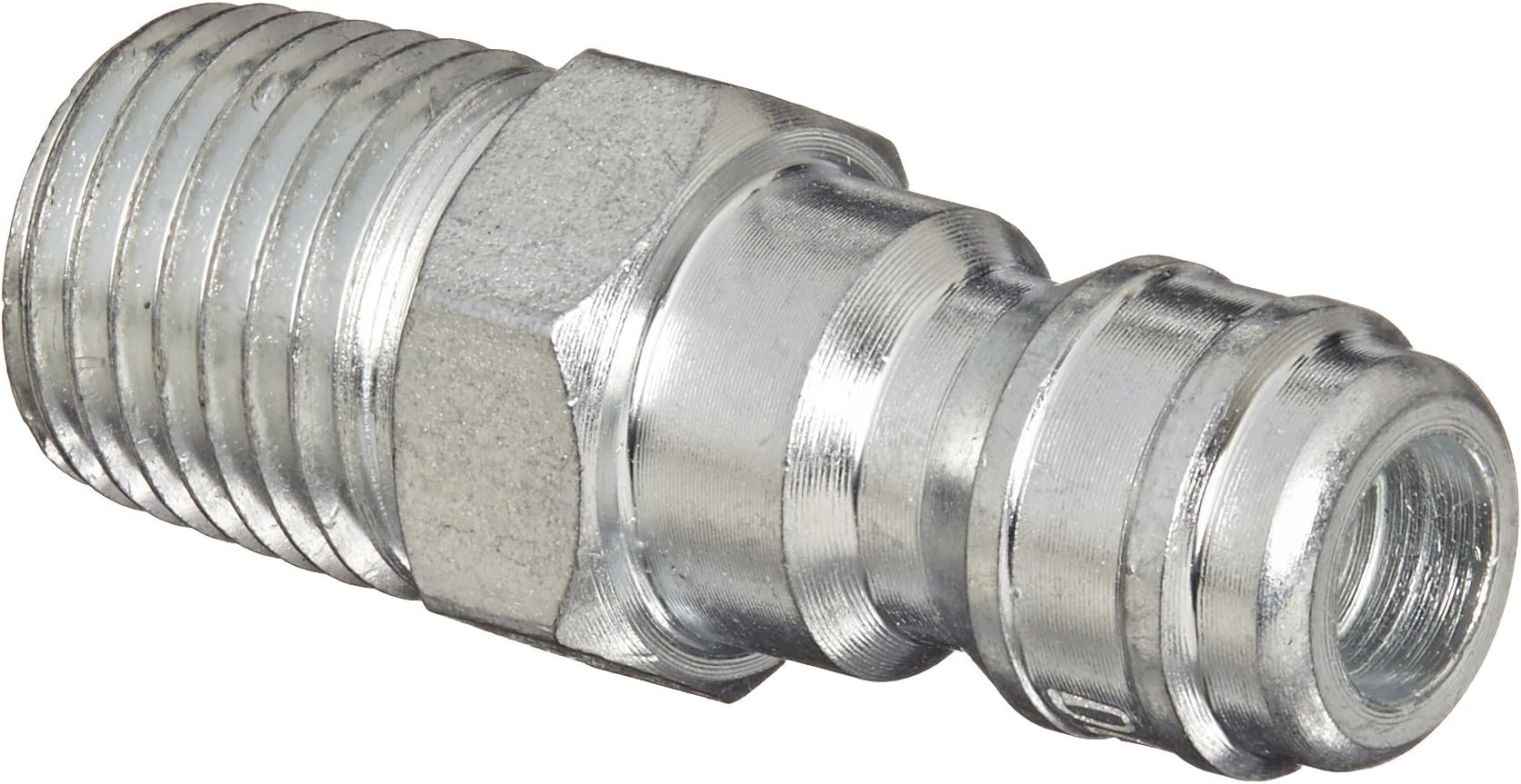 Dixon Valve E2M2 Steel Straight-Through Interchange Hydraulic Fitting, Nipple, 1/4" Coupling x 1/4" - 18 NPTF Male Thread