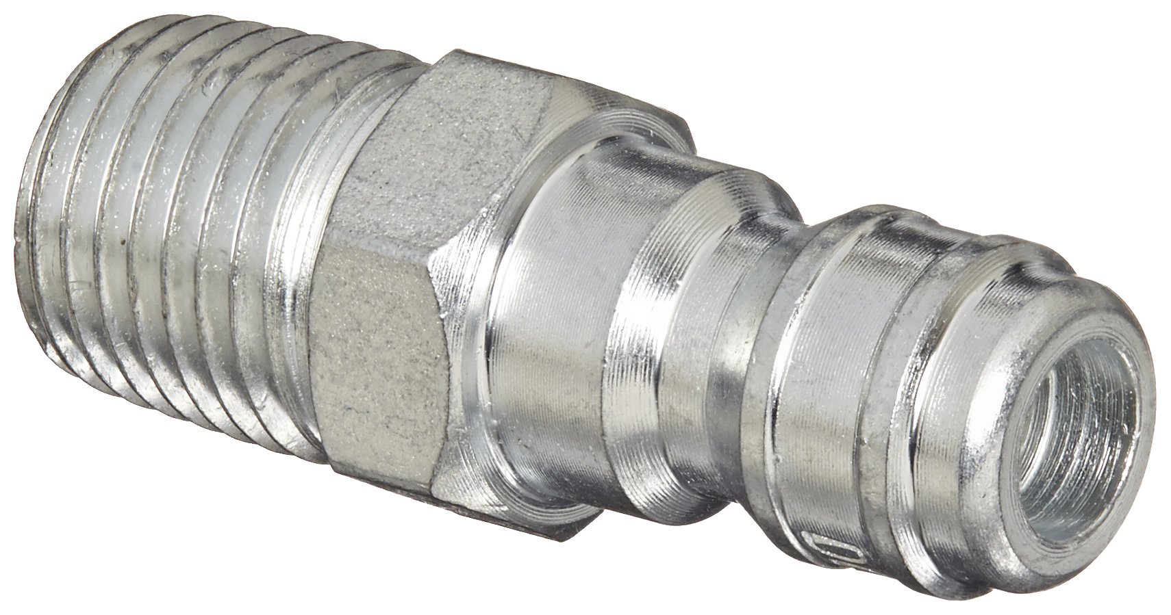 Dixon Valve E2M2 Steel Straight-Through Interchange Hydraulic Fitting, Nipple, 1/4" Coupling x 1/4" - 18 NPTF Male Thread
