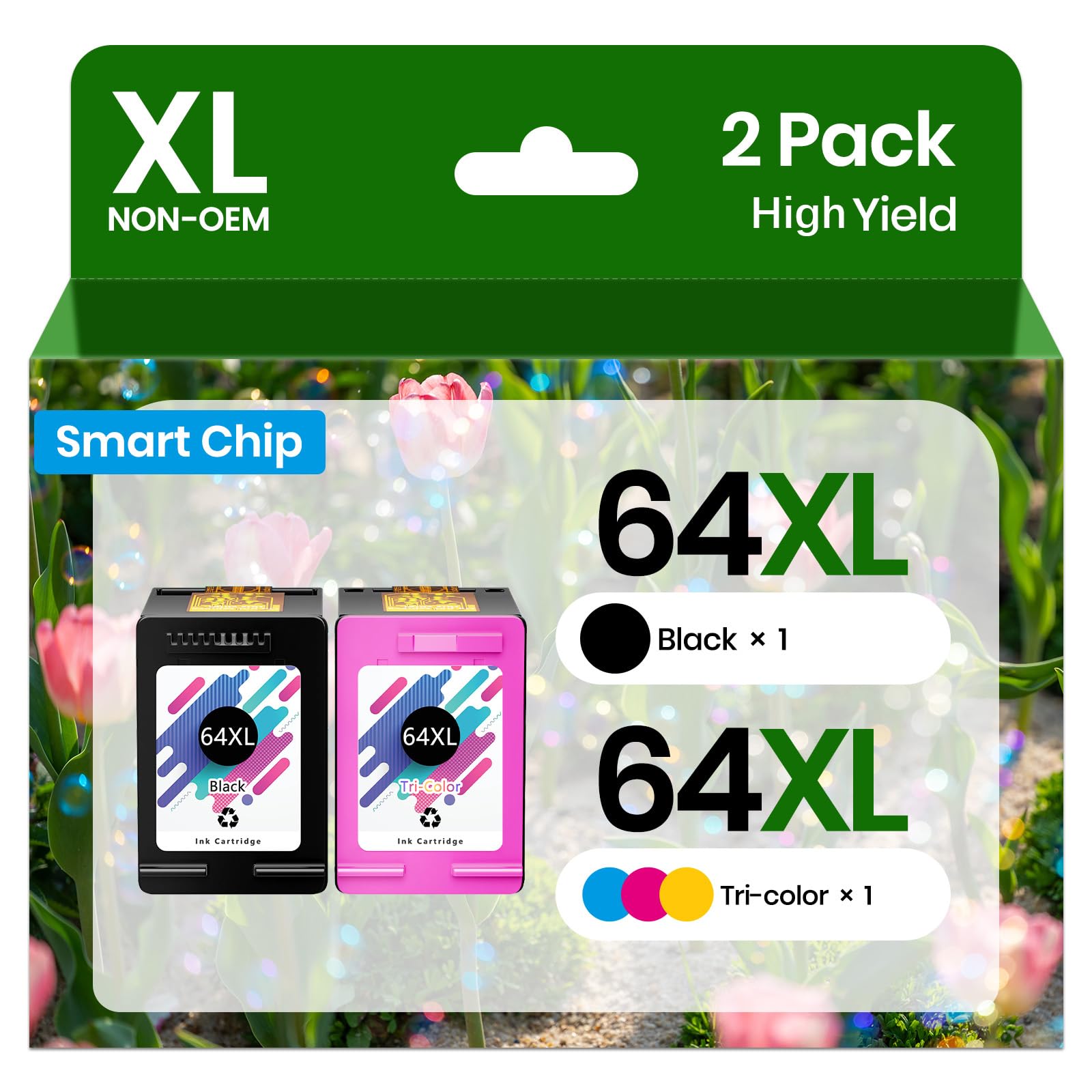 Photo 1 of 64 64XL Ink Cartridges Combo Pack Replacement for HP 64 XL HP64 Black/Color