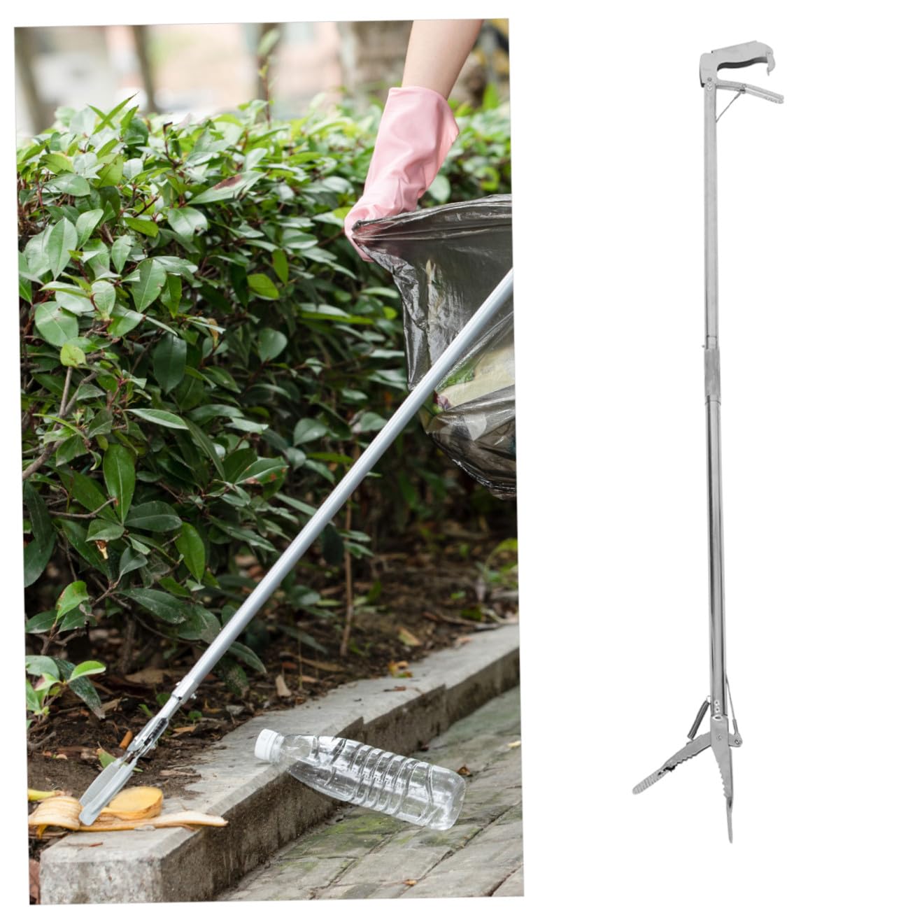 Pinza Lunga e Pieghevole in Acciaio Inossidabile Prendi Oggetti Strumento di Sollevamento Leggero per Anziani per Assistenza e Uso Quotidiano