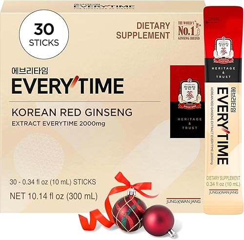 JUNG KWAN JANG Everytime - Extracto de ginseng rojo coreano en barra de 2,000 mg Signature Bebida energética adaptógeno, suplementos líquidos en