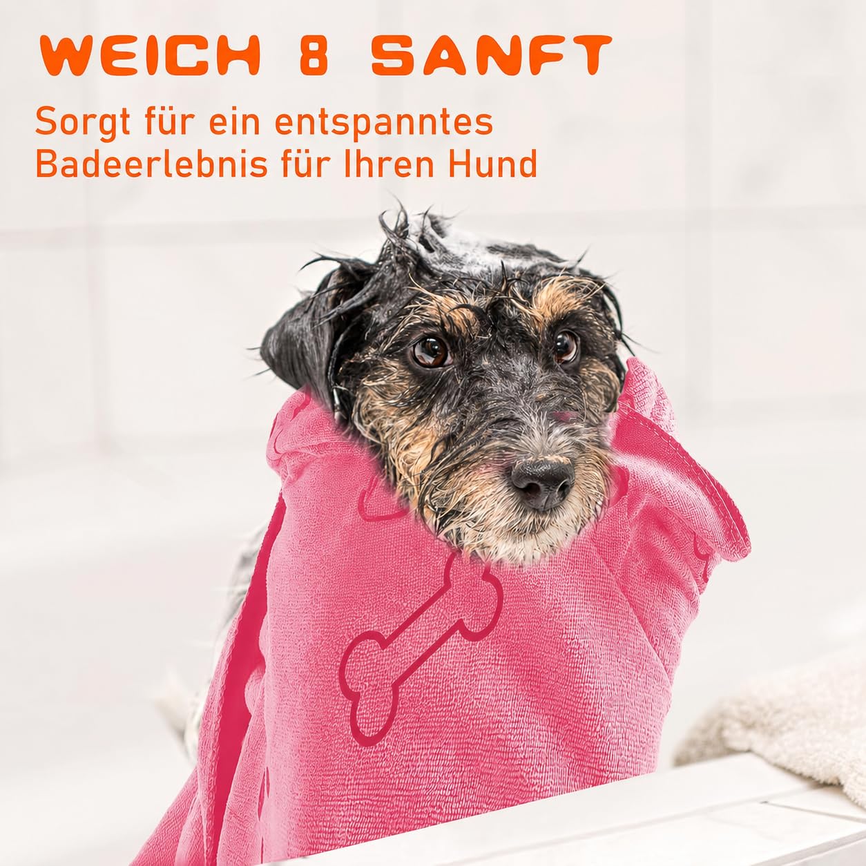 Hundehandtuch 8er Set, Mikrofaser-Handtücher 140 x 70 cm für Hunde & Katzen | Extra Saugstark & Weich, Schnelltrocknend, Ideal Nach Baden, Regen, Schwimmen, Auto, Reise & Pfotenreinigung