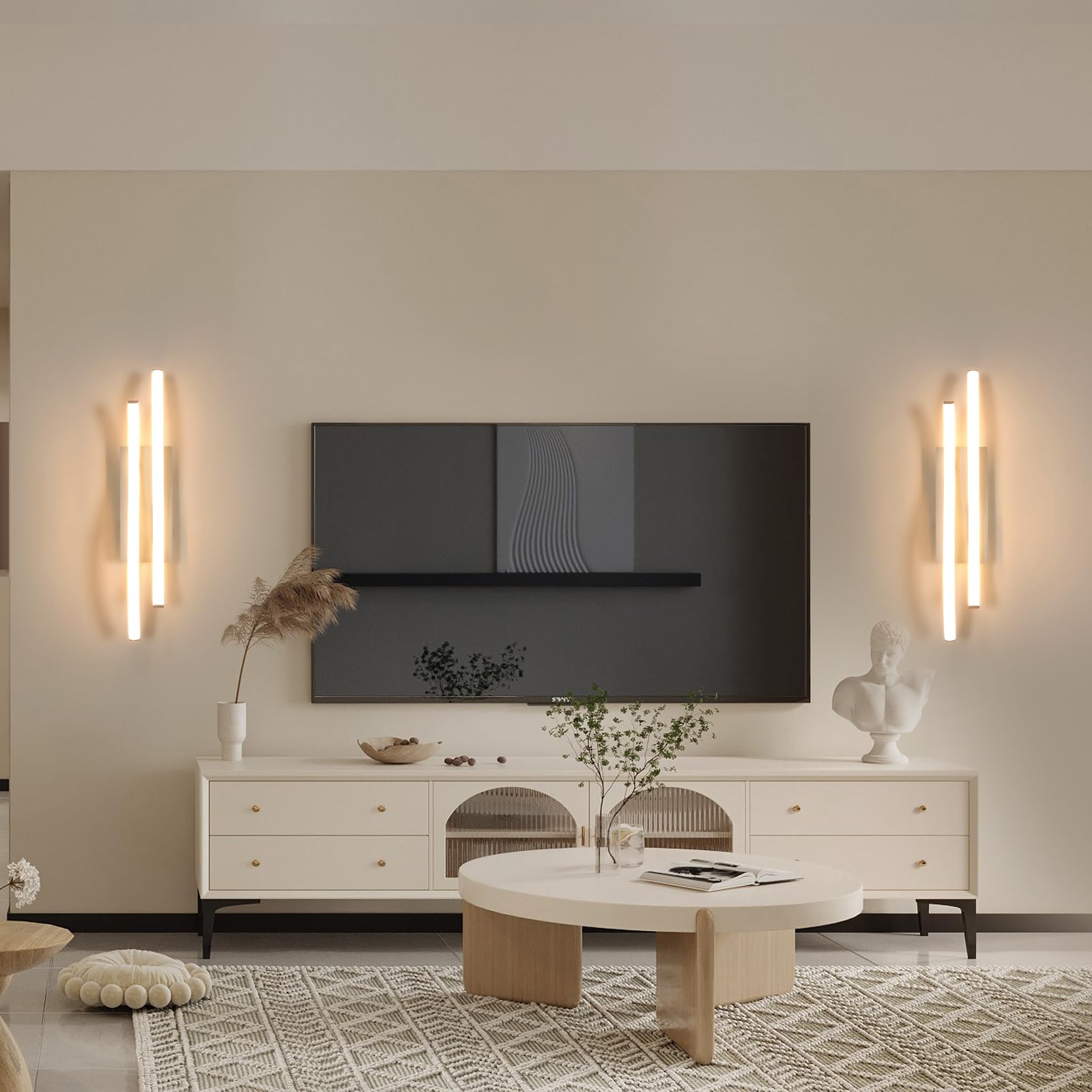 Applique Da Parete LED Moderna 14W Con Telecomando E Memoria - 3000K/4500K/6500K - 41 Cm Argento - Per Camera Da Letto, Corridoio, Soggiorno