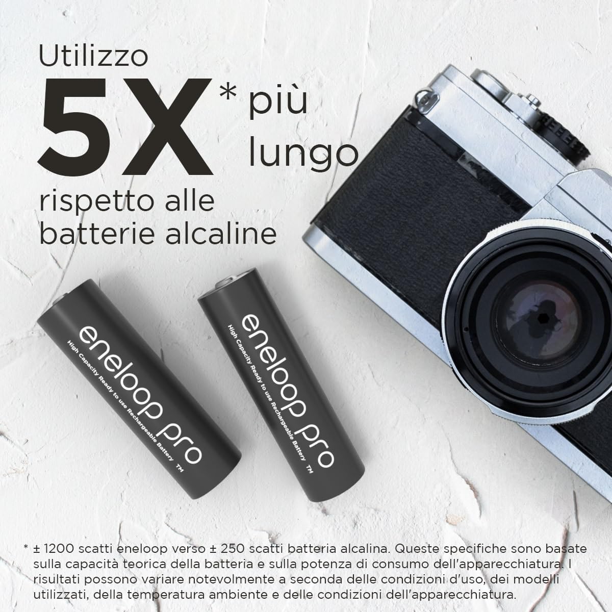 Batterie Ricaricabili Eneloop Pro AA - 2500 MAh, Ricaricabili 500 Volte | Pronte All'Uso - Foto 3