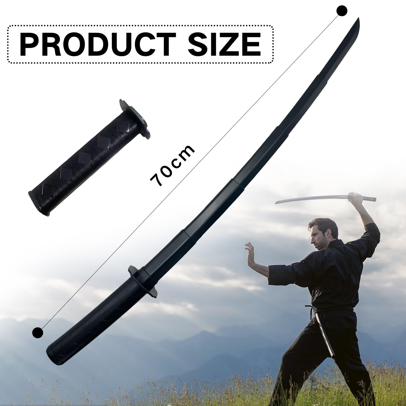Lezevn 2pcs 3D Printing Retractable Samurai Sword Creative Decompression Tricky Toy Retractable Toy Model - Image 2