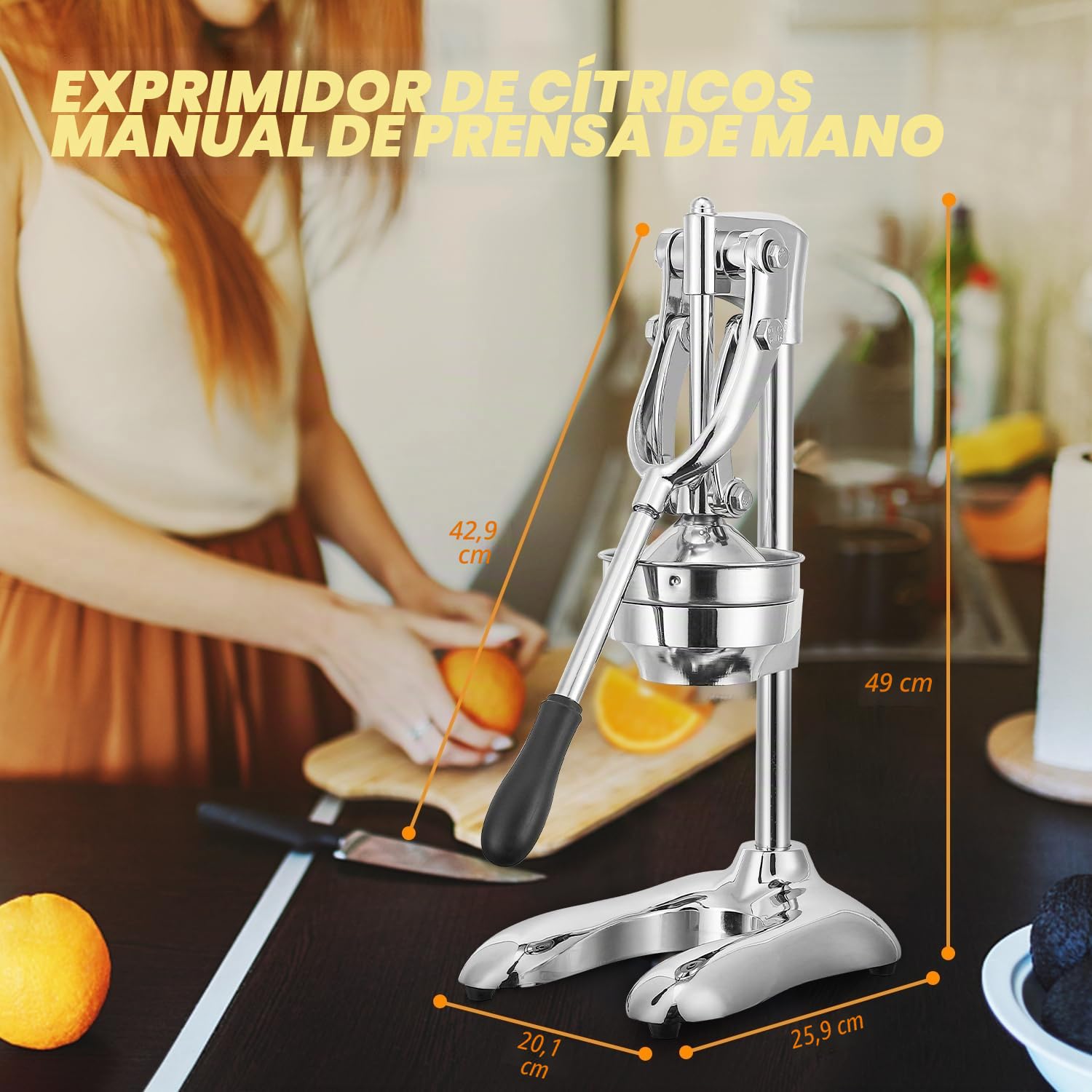 Exprimidor De Cítricos Manual Comercial De Doble Modo Moongiantgo, Prensa Ergonómica Para Naranjas, Limones Y Sandías