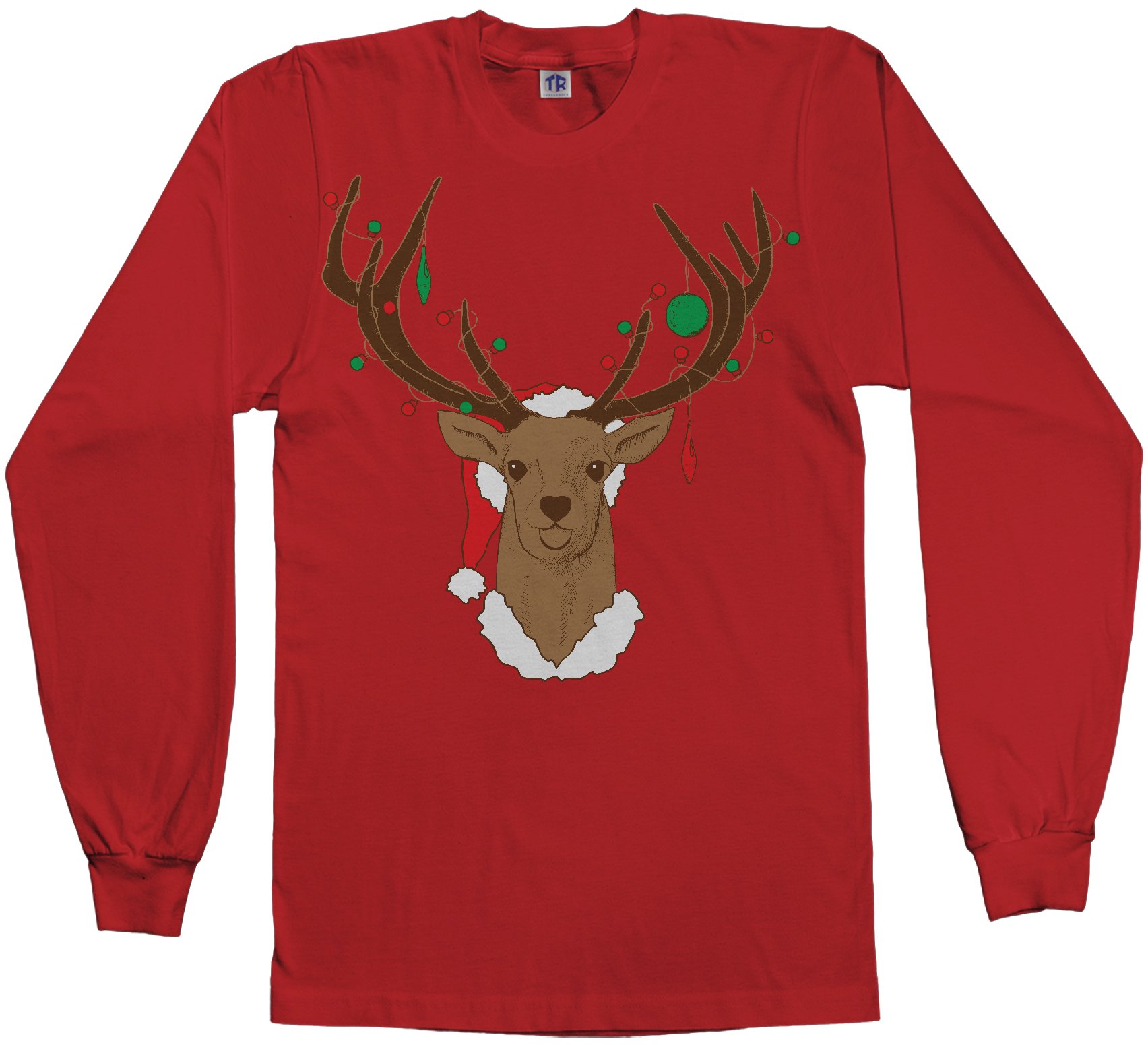 Threadrock Men's Christmas Reindeer Long Sleeve T-Shirt
