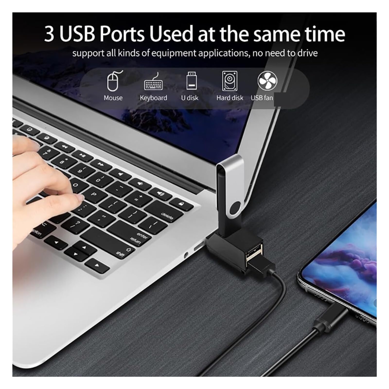 Stacja ładująca USB, Adapter Hub USB 3.0 15 Szt., Mini Rozdzielacz