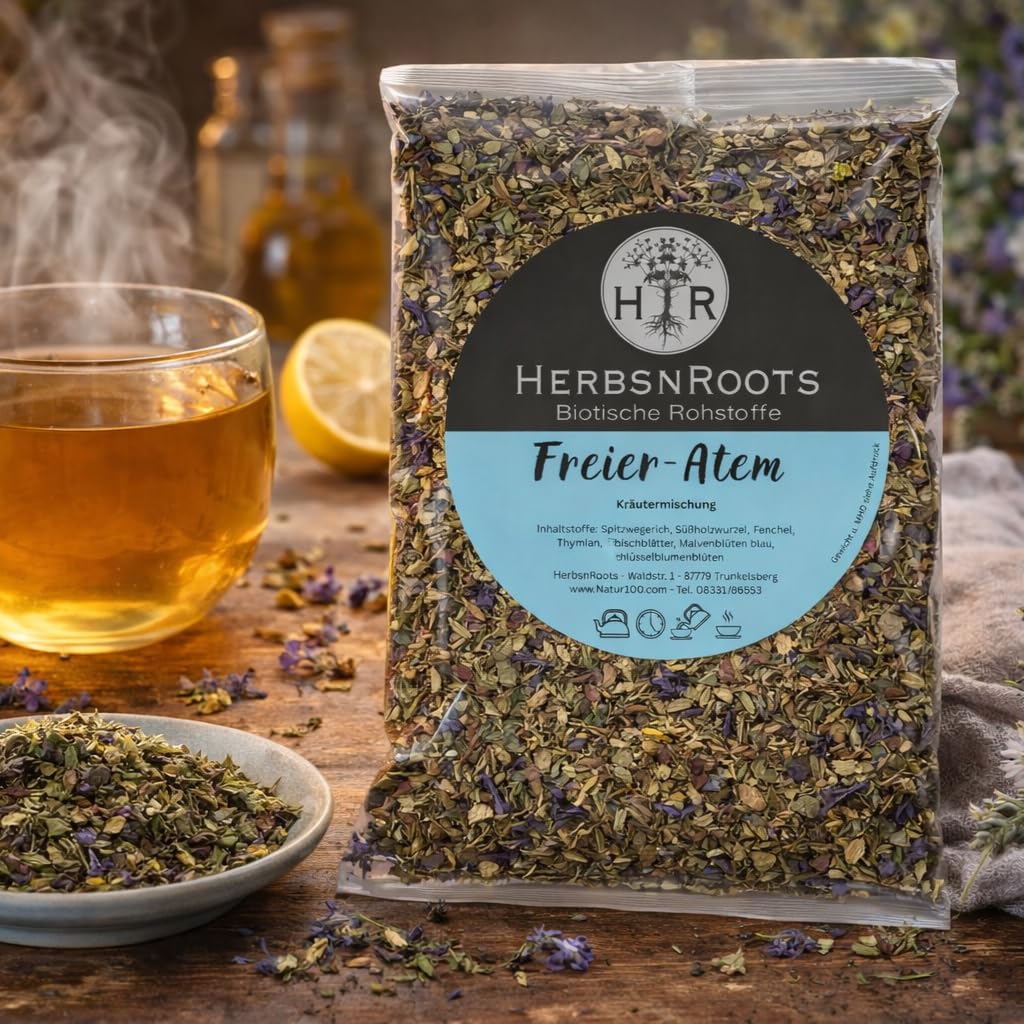 Freier-Atem-Mischung • Lungen-Kraut-Sammlung • Kräutertee • lösen • lindern • erleichtern • HerbsnRoots • 4x210g