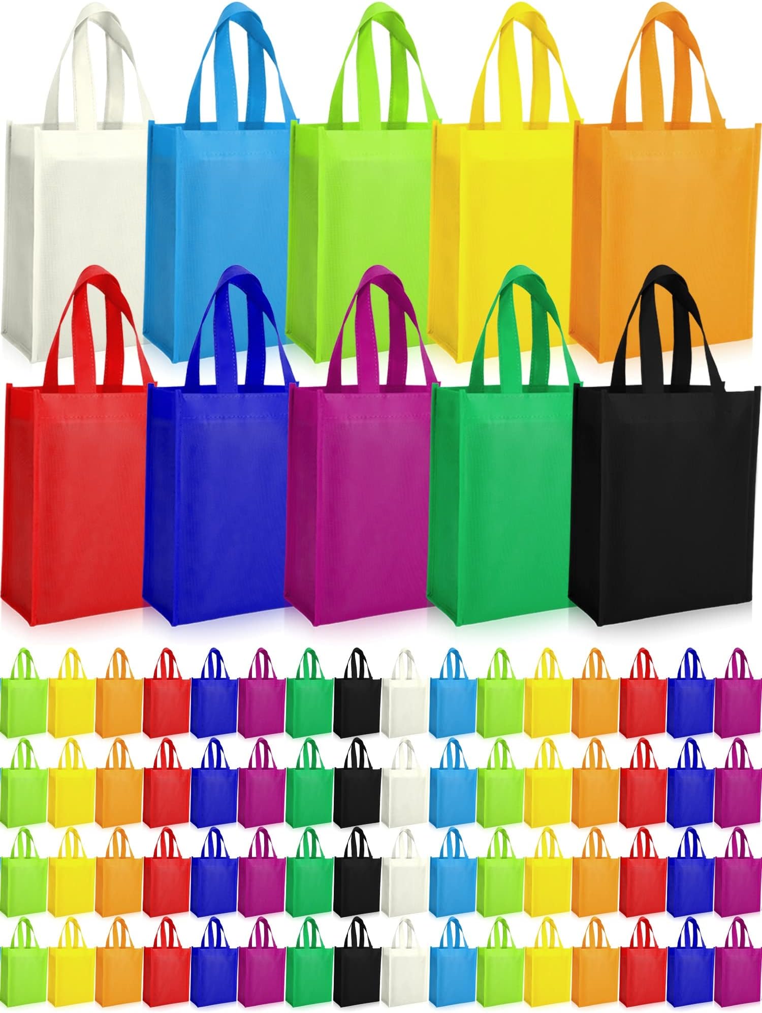 Tosnail 40 Pack 10 X 8 Inch Glossy Gold Reusable Grocery Bags Shopping Tote Bag With - View #7