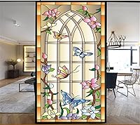 Vista 6 de Lámina decorativa para ventana, privacidad, pintura de bosque, adhesivos estáticos para ventanas, sin pegamento, cubiertas esmeriladas para ventanas