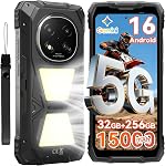 Blackview Rock 2 Pro 5G Rugged Phone Android 16, 15000mAh/33W Dual 400LM Camping Light, 32GB+256GB/2TB Rugged Smartphone Unlocked Gemini AI, 16MP+13MP 6.67" 2.4K 120Hz Glove Mode/NFC